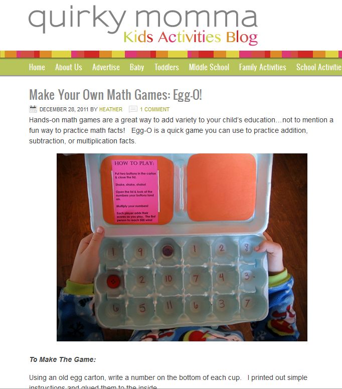 Make your own math game