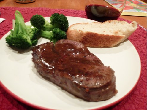 Easy, Fast Beef Steaks with Peppercorn Wine Sauce