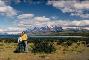 In front of Torres Del Paine in Chile