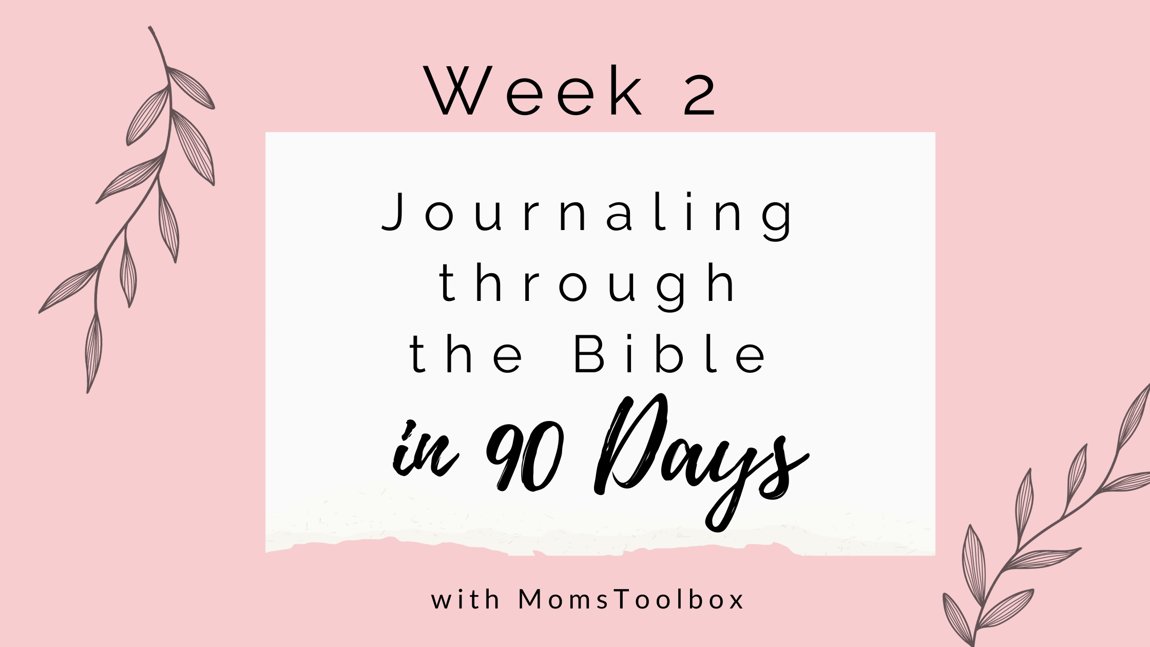 Journaling through the Bible in 90 days: Week 2